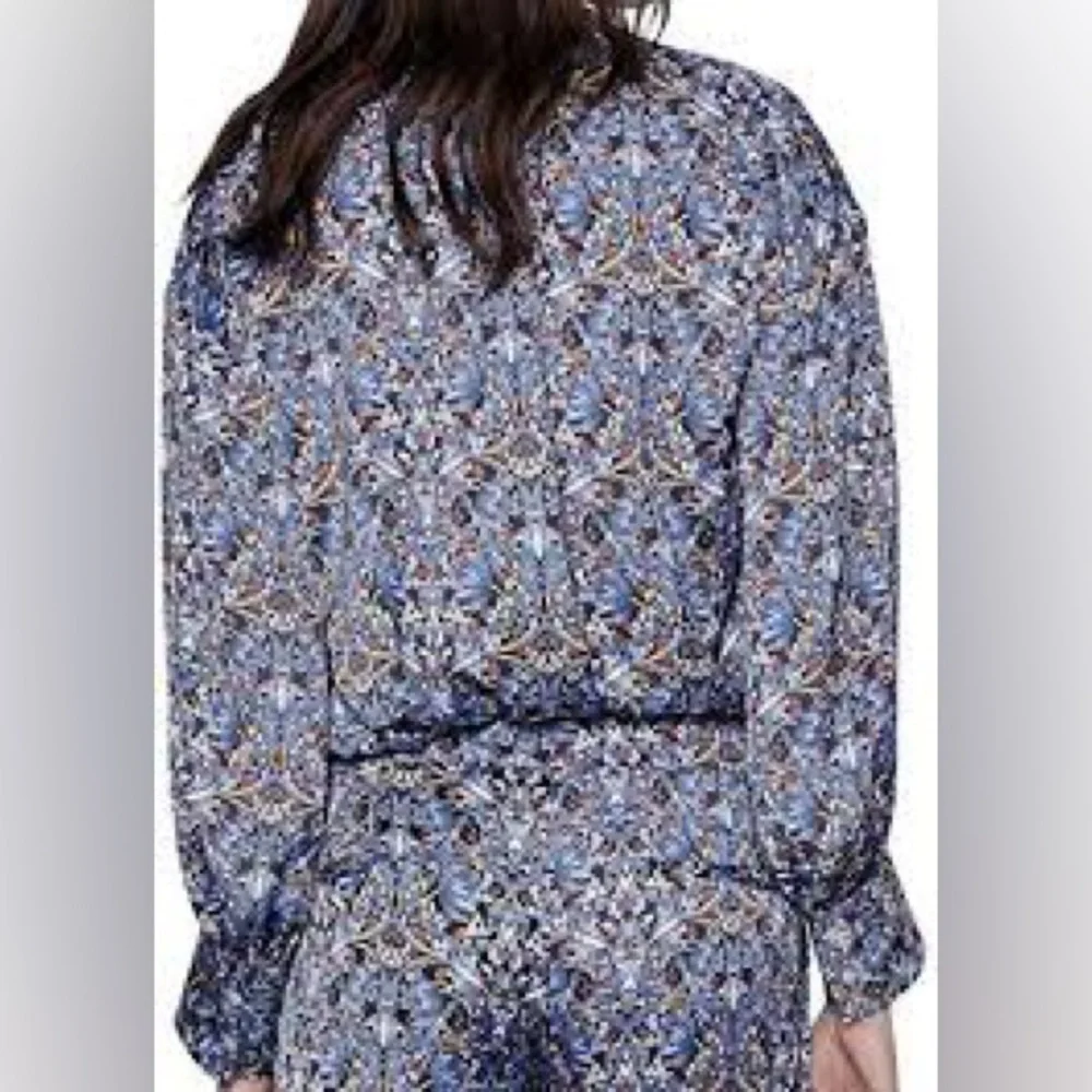 Zara TIED FLORAL BLOUSE - Picture 9 of 12